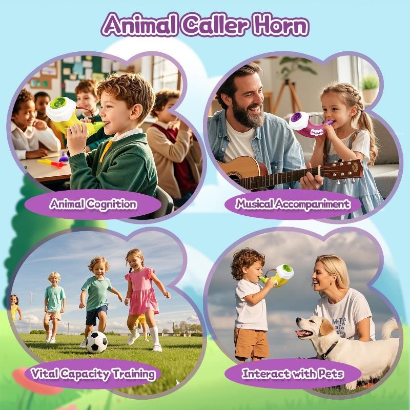 Hračky pro volání zvířat, Lovecká hračka se 2 režimy 30 zvuky, 5 úrovní světel, Hra na venkovní objevování s hračkami měniče hlasu s klaksonem pro chlapce a dívky