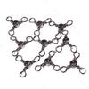 50 Pcs Steel 3  Side  Rolling  Swivel Hollowed Lure Accessories Linker Pins 3 Rings Fishing Hook Connector Fishing Gear Parts