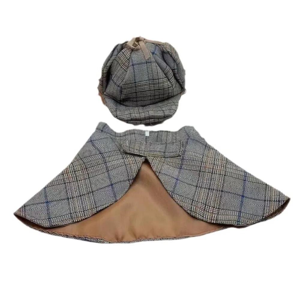

Funny Pet Detective Costume Set Charming Pet Sherlock Holmes Cloak British Style Dogs & Cats Cape with Hat Halloween Costume (Brown,L) коричневий
