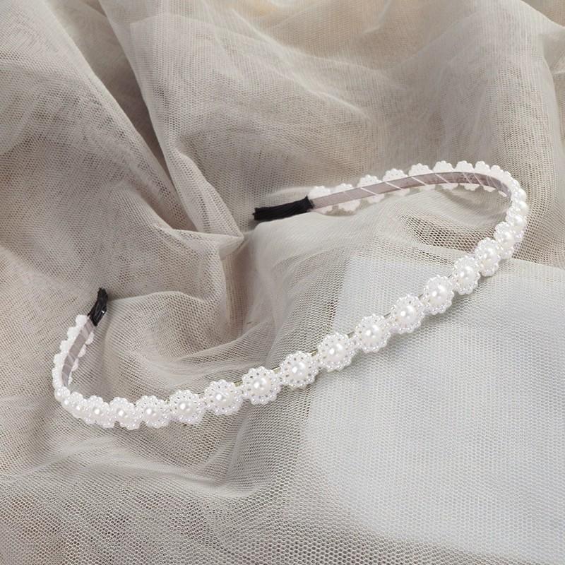 Headgear Court Style Flower Leaf Metal Pearl Alloy Headband Headband Headband