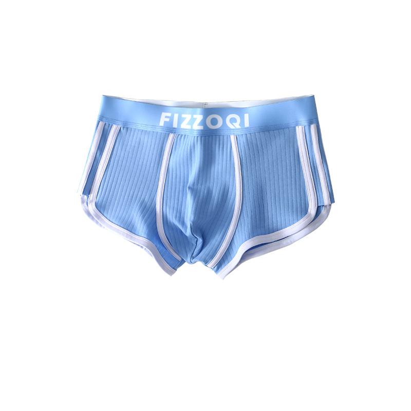 Herrenunterwäsche Herren Gestreifte Baumwolle Flache Ecke Hosen Atmungsaktive Square Corner Shorts