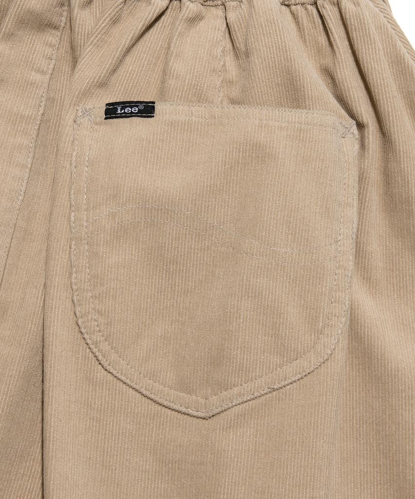 Lee Corduroy Flare Belted Skirt Beige