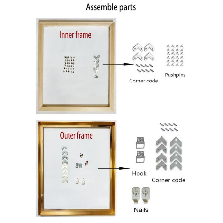 Medium Size Picture Frame DIY Aluminum, Alloy Canvas Painting Frame, For Oil Paintings Metal Frame, Home Decor Metal Art