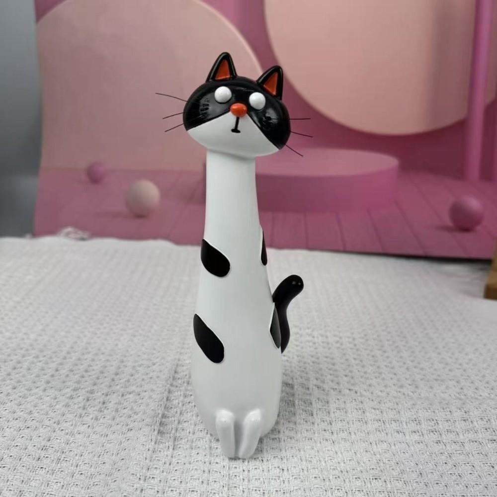 Cartoon Cat Shaped Flower Planter Quirky Resin Cat Flower Holder Modern Cat Bud Vase Desktop Decor