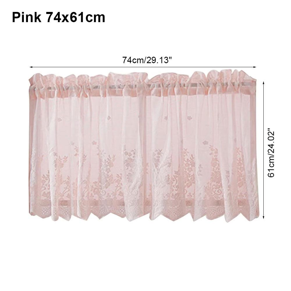 1Pcs Valance Lace Hem Coffee Short Curtain Modern Lace Small Curtain  for Cabinet Door Bedroom