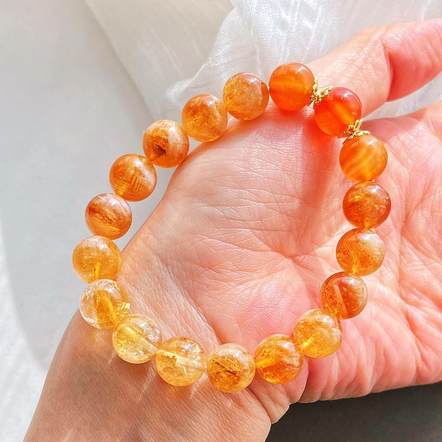 High Quality Maillard Wind Autumn And Winter Natural Honey Milk Cover Citrine Chalcedony Bracelet Bracelet Women