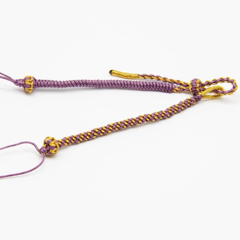 Red String Nine-Strand Vajra Knot Bracelet with Gold Bell and Lucky Beads