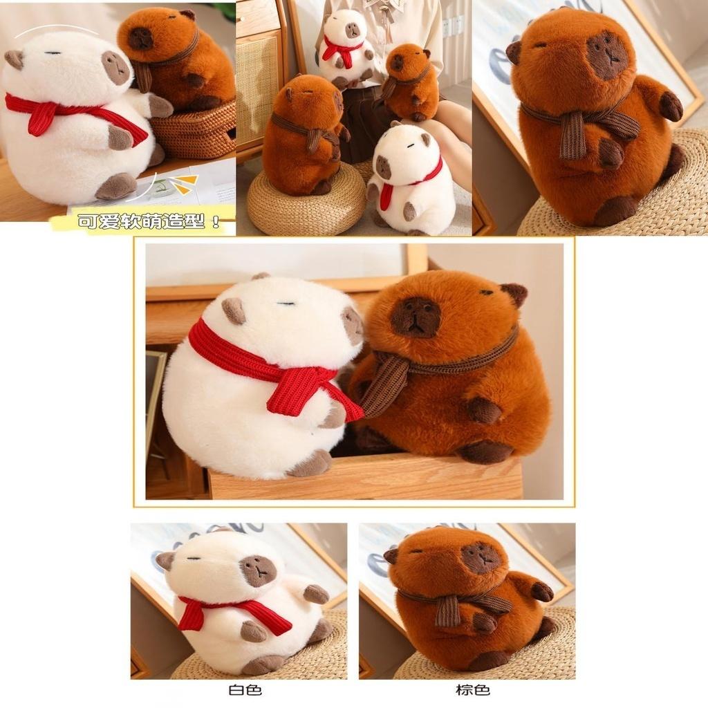 Adorable Capybara Plush Toy For Home Decoration And Cozy Pillow Gifts In White And Brown