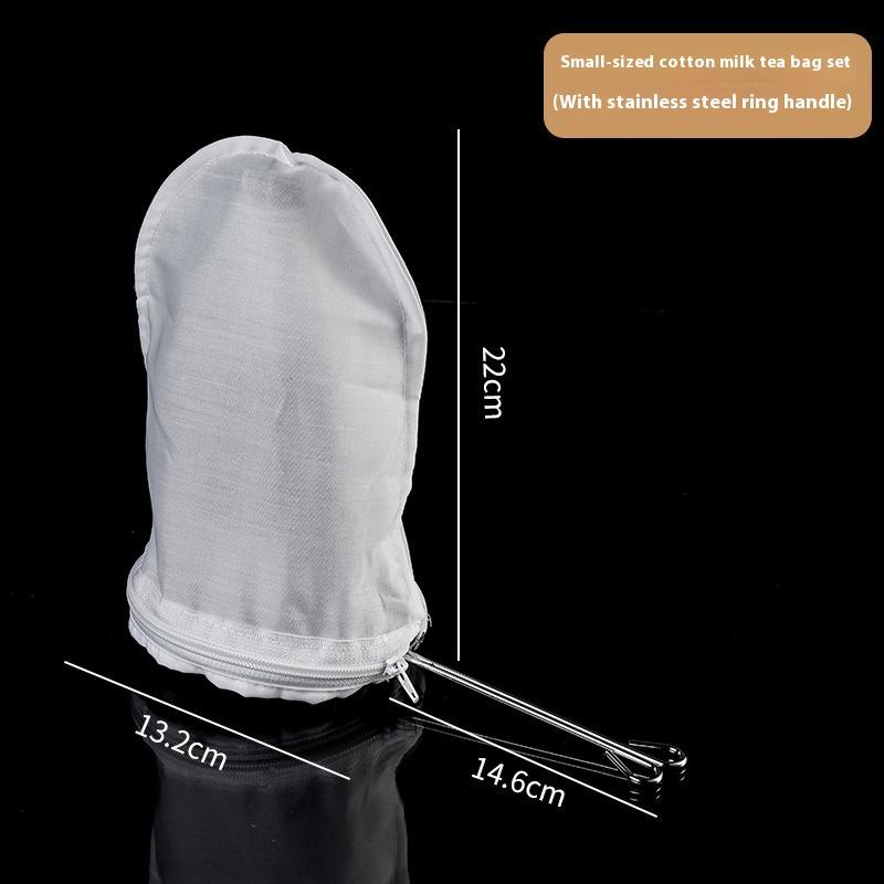 

Kitchen Supplies Coffee Milk Tea Filter Mesh Multi-Function With Handle Steel Ring Filter Bag Reusable Mesh