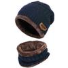 Two Piece Winter Men Women Adult Children Knitted Hat with Thick Needles Warm Woolen Beanie Hat