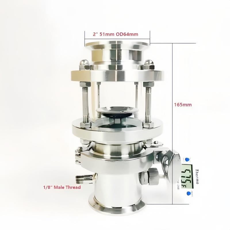 2" (51mm)OD64 Sight Glass Rectification Module Set With Condenser And Thermowell Nipple For Distillation,SS304