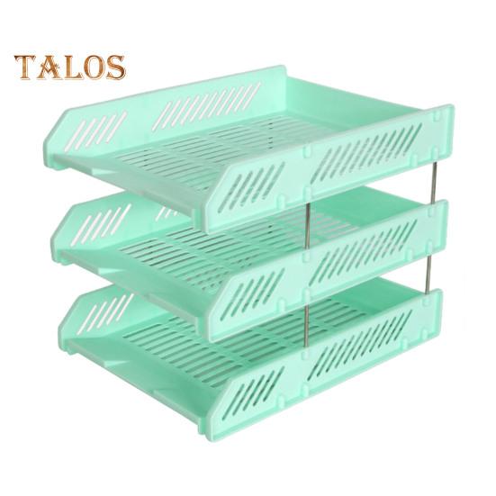 3 Tier Stackable Letter Tray Desk Paper Organizer Plastic File Document Storage Rack for Home Office School