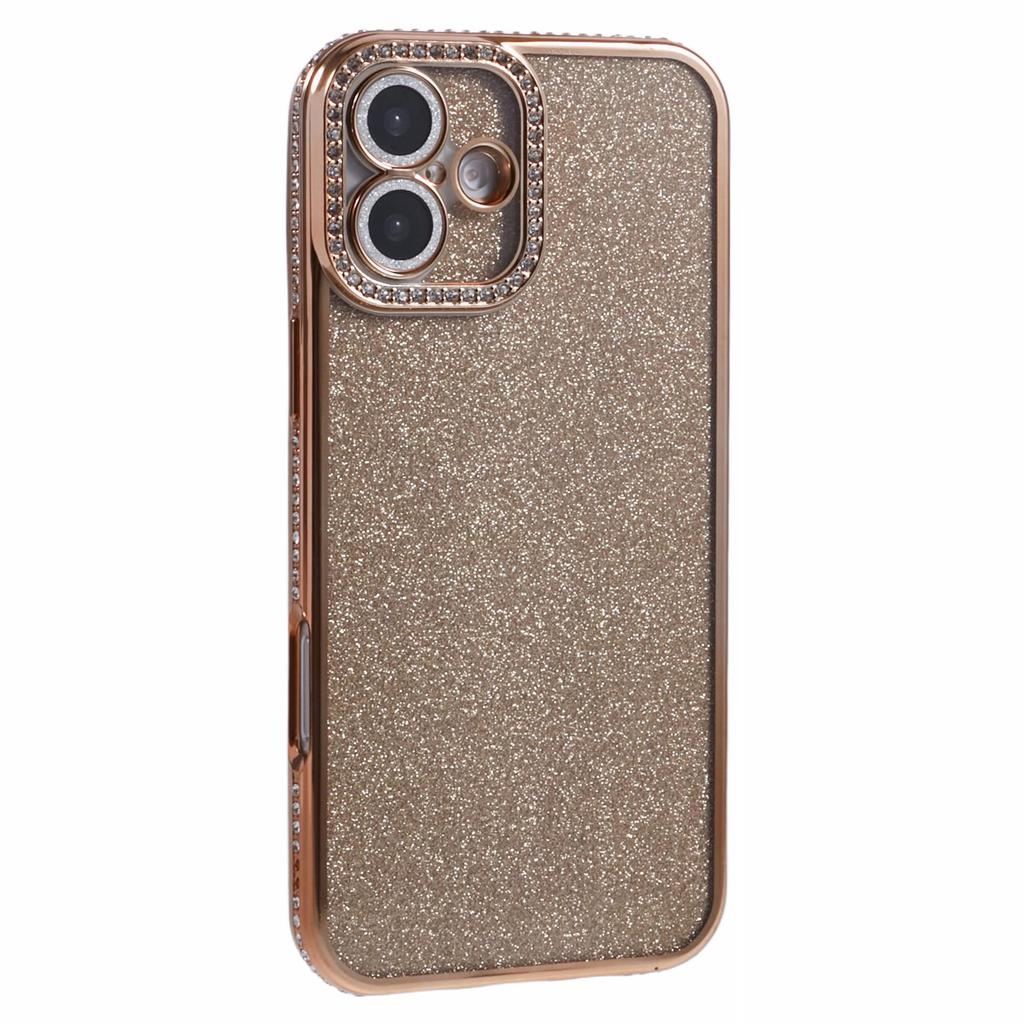 Für iPhone 16 Vollschutzhülle mit Kameraobjektivschutz Strassverziert Klare Hülle