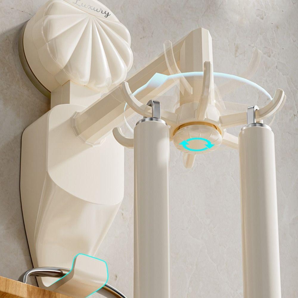 6 Claw Hook Wall Hanging Rotatable Hook Punch Free Wall Mounted Rack Durable Kitchen Rotary Hooks