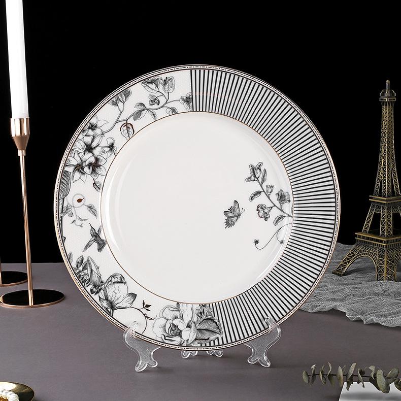 FLORIS Porcelain Afternoon Tea Set: Ceramic Gift Mug, Coffee Cup, and Western Dinner Plate in Gift Box
