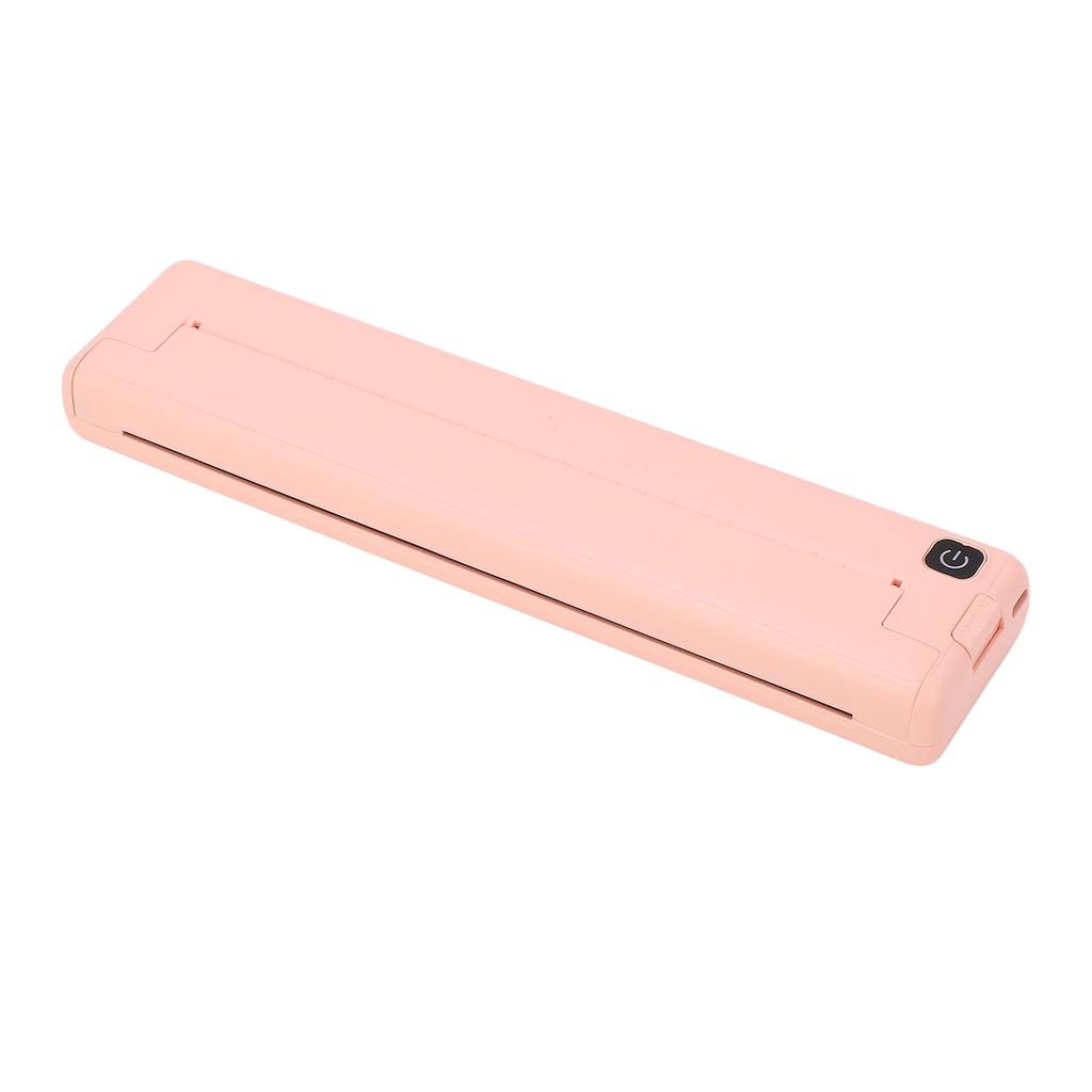 A4 Paper Mini Printer Bluetooth Connection Inkless Thermal Printing Machine Battery Powered 90 Sheets Capacity Pink