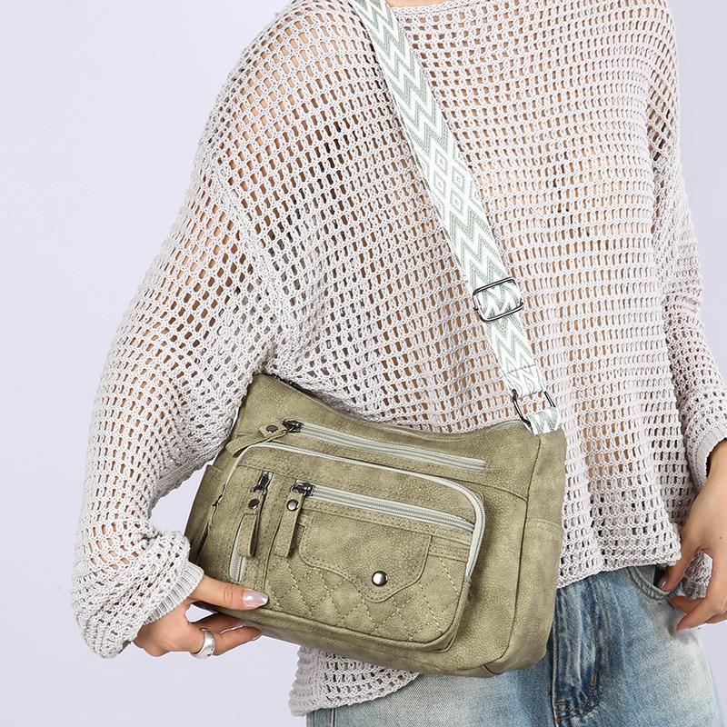 Women's Bag Large Capacity Shoulder Bag Multi-Layer Pocket Crossbody Bag Mother Bag