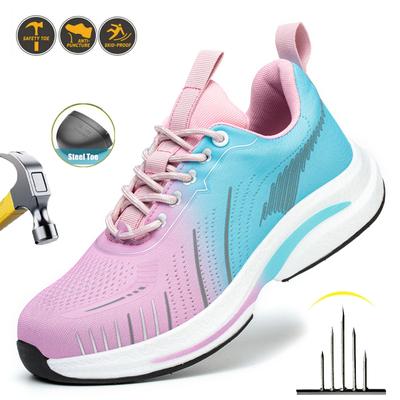 Ståltå skyddsskor för kvinnor Lätta arbetssneakers Punkteringssäkra arbetsskor Outdoor Coustruction Säkerhetsstövlar