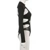 AltGoth Seksi Tulum Kadın Koyu Gotik Cyberpunk Hollow Out Patchwork Uzun Kollu Bodysuit Harajuku Emo Alt Tulum