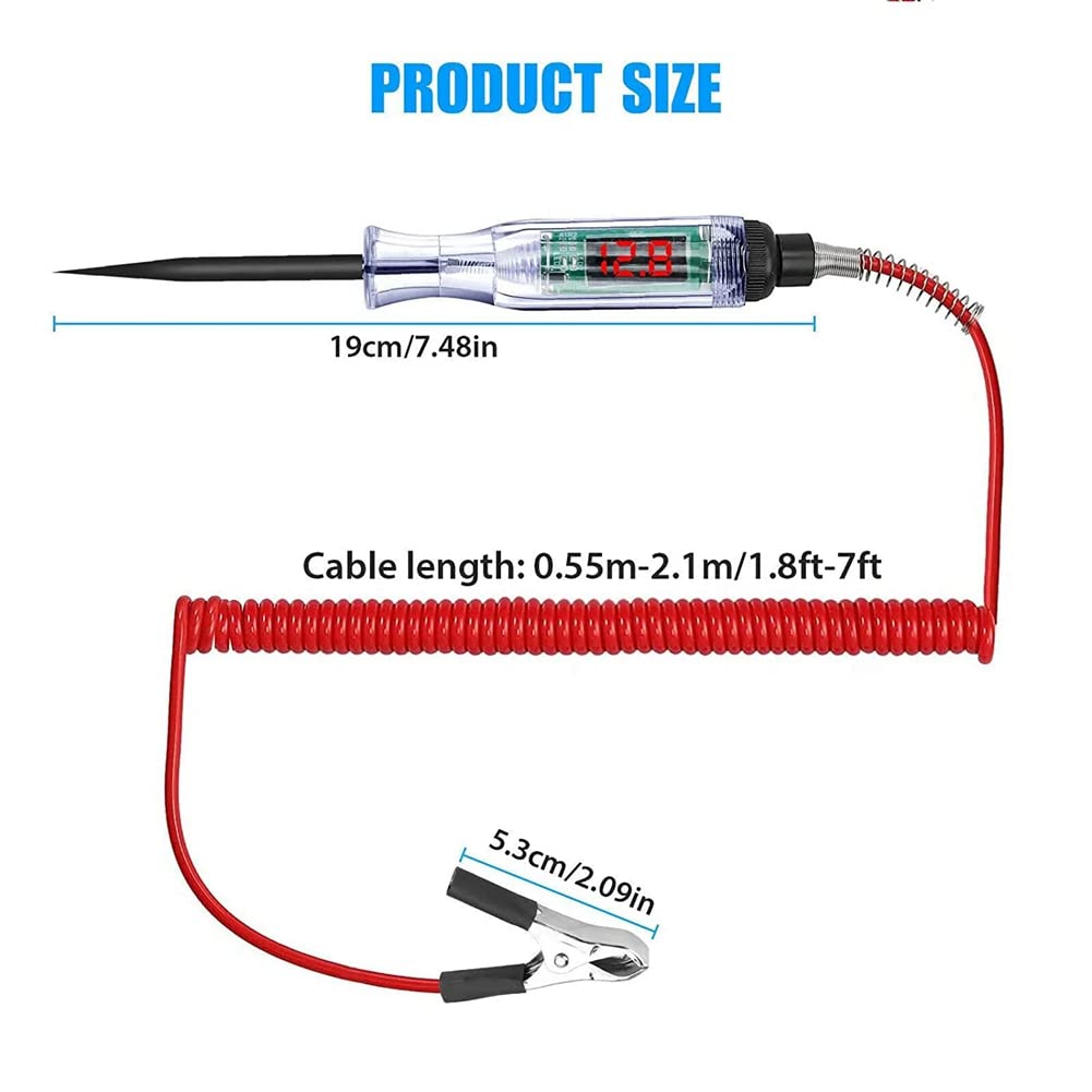 Circuit Test Pen, Car Circuit Tester, LCD Tester for Digital Circuits, Voltage Probe Pin (3-70V)