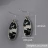 Vintage Ovale Schwarz-Weiß gemusterte Hängeohrringe für Damen Boho-Stil Schmuck für Damen