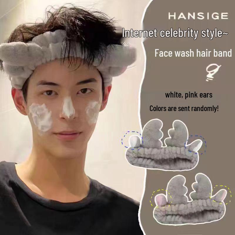 Women's Cute Rabbit Ears Bowknot Face Wash Headband Hair Tie Accessories