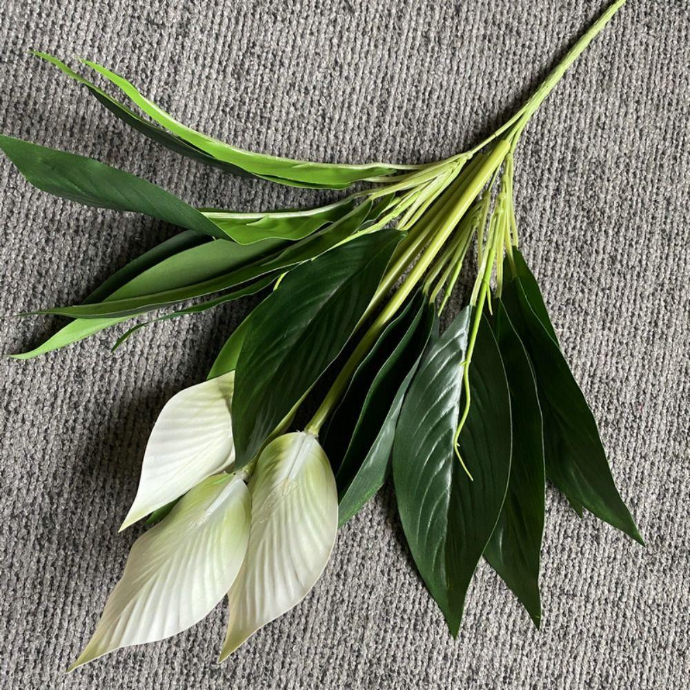 Flexible Fake Anthurium Tree Branch Handmade Real Touch Palm Tree Hotel