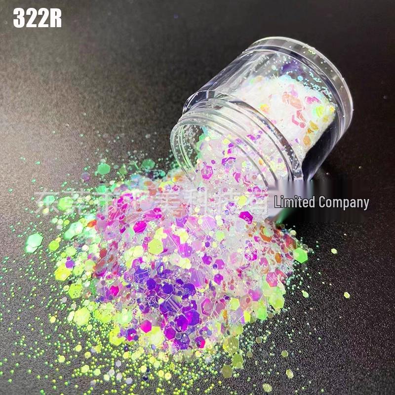 

Mermaid AB Iridescent Hexagonal Sequins Glitter Flakes for Nail Art 10ML per bottle