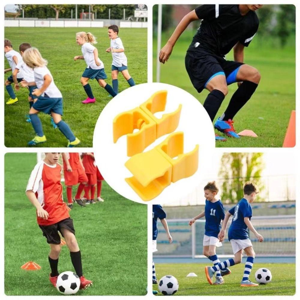 6Pcs Yellow Football Training Flag Pole Clip Football Training Obstacle Buckle  Outdoor
