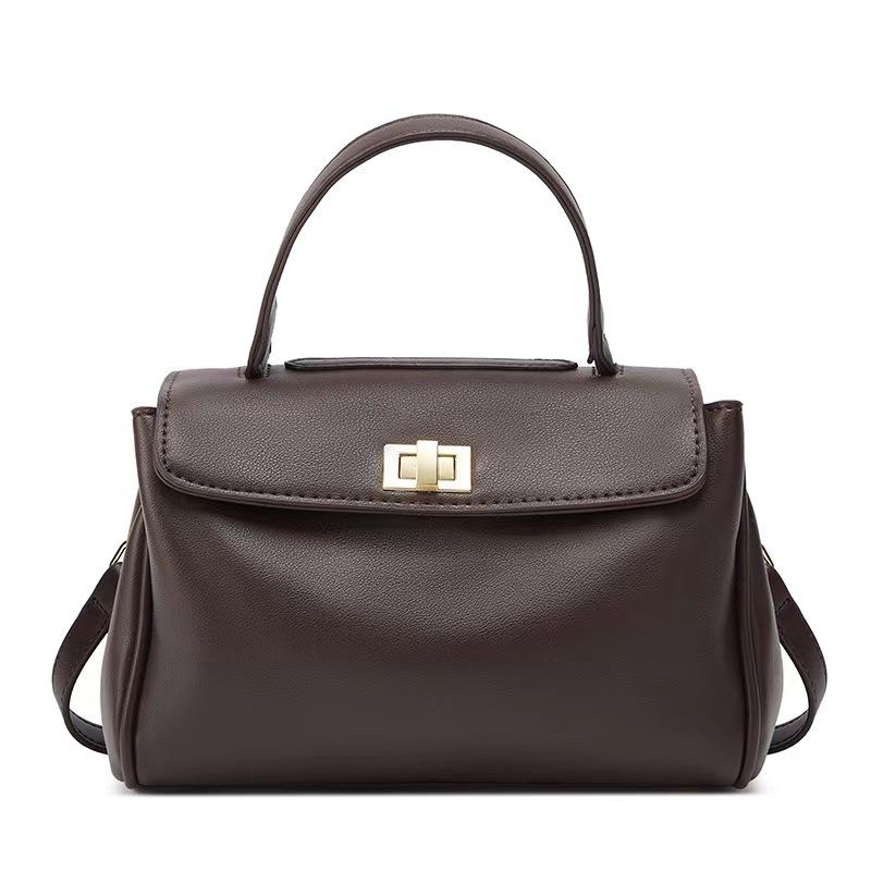 New Top Handle Crossbody Bag for Women Vintage Oil Wax Leather Shoulder Bag Small Luxury Designer Satchel Handbag