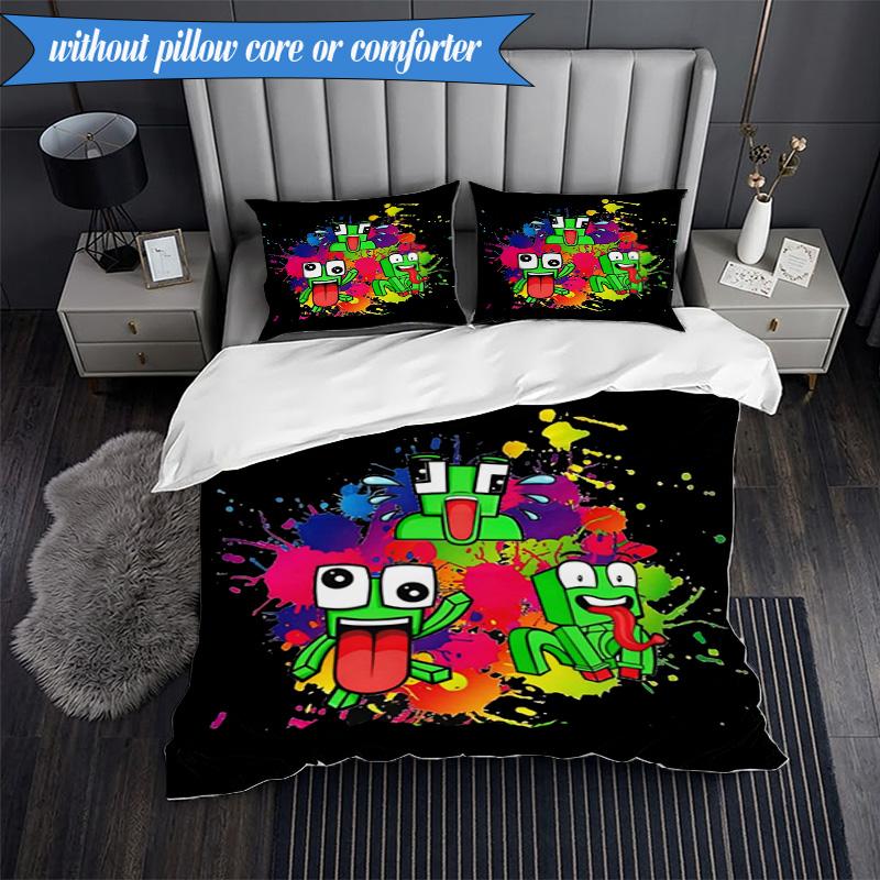 Colorful game Friends 3pcs K-pop music group Bedding set,Ideal for Bedroom, Dormitory,Including Duvet Cover And 2pcs Pillowcases,Fan gifts