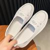 Genuine Leather Shoes Women Flats Spring Summer Soft Cow Leather Women Casual Shoes Brand Ladies Slip-ons White Shoes
