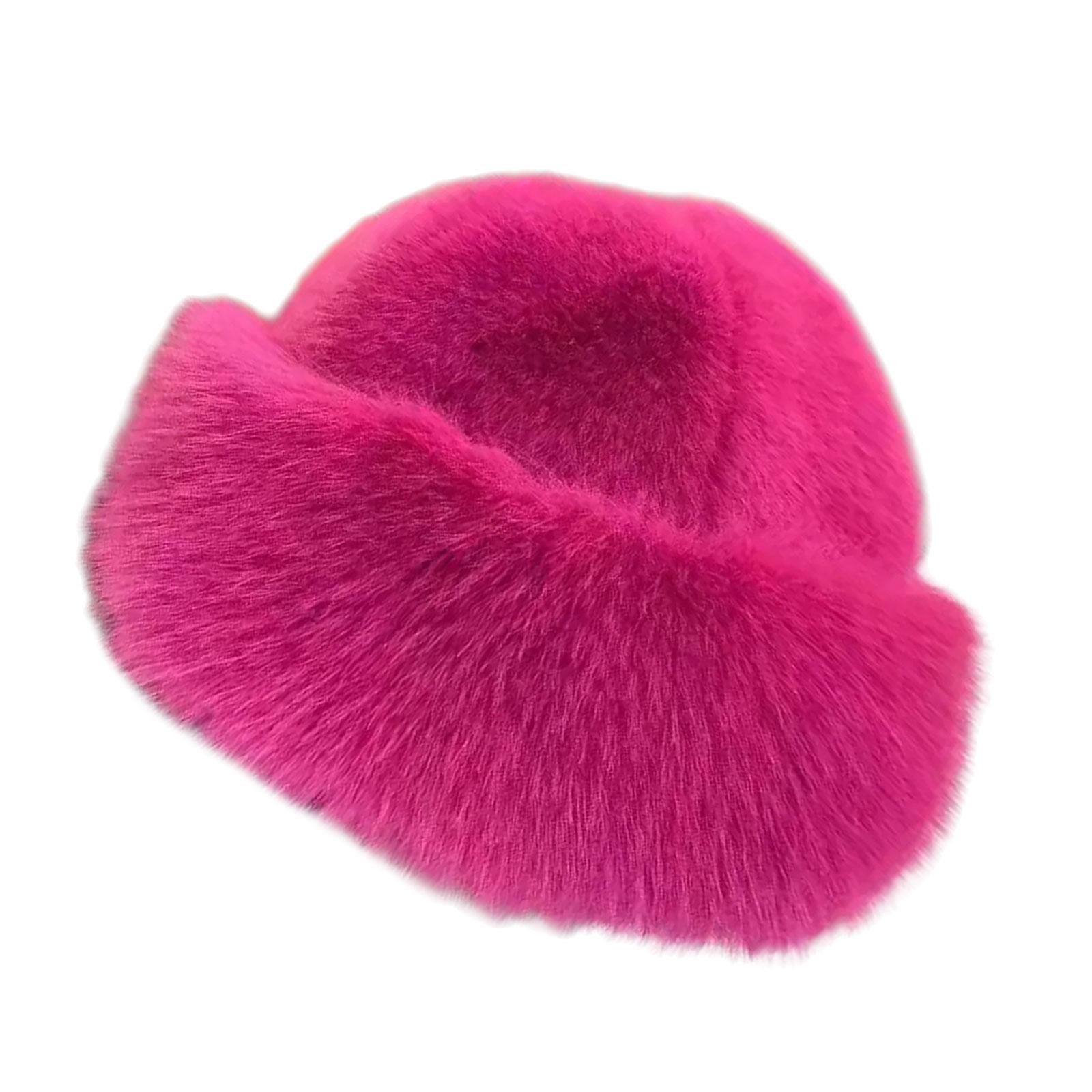 Fashion Fisherman Hat Mongolian Plush Hat with Ear Coverage For Winter Outdoor Warmth All Matching Women Accessory горячий розовый