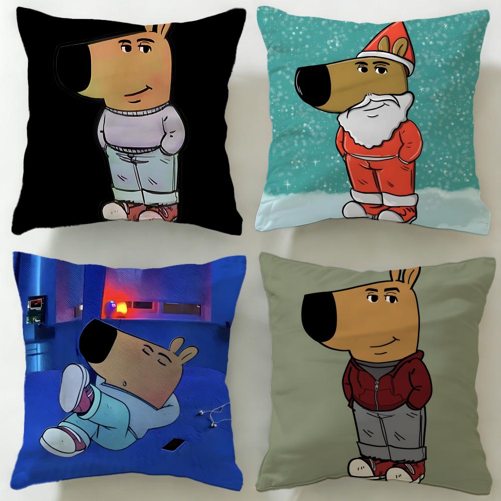 popular cartoon character Chill Guy Cushion Cover Soft EasyWash Pillow Case Versatile for Couch Bed Travel and Office