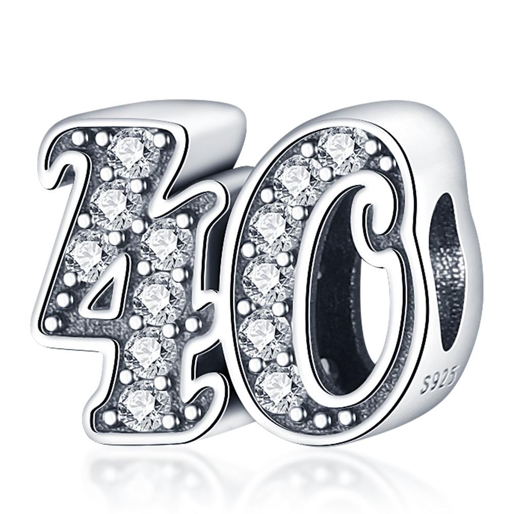 

S925 Белая медь Счастливое число Подвеска Ювелирные изделия Циркон Ожерелье DIY Аксессуары
