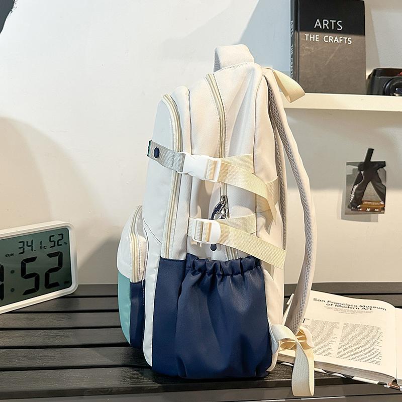 Student Schoolbag Women's Large Capacity Printed Colorblock Travel Backpack Men's Backpack