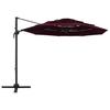 4 Layer Sun Umbrella with Aluminum Pole Burgundy Red 3 X 3 M