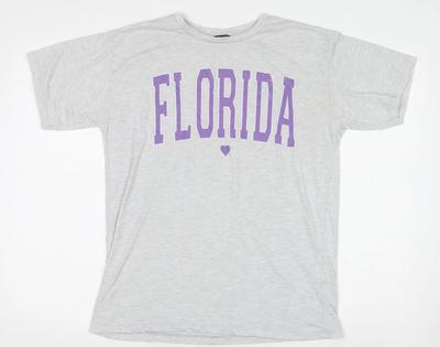 MaxMila Women’s Grey Florida Print Cotton T-Shirt Size M