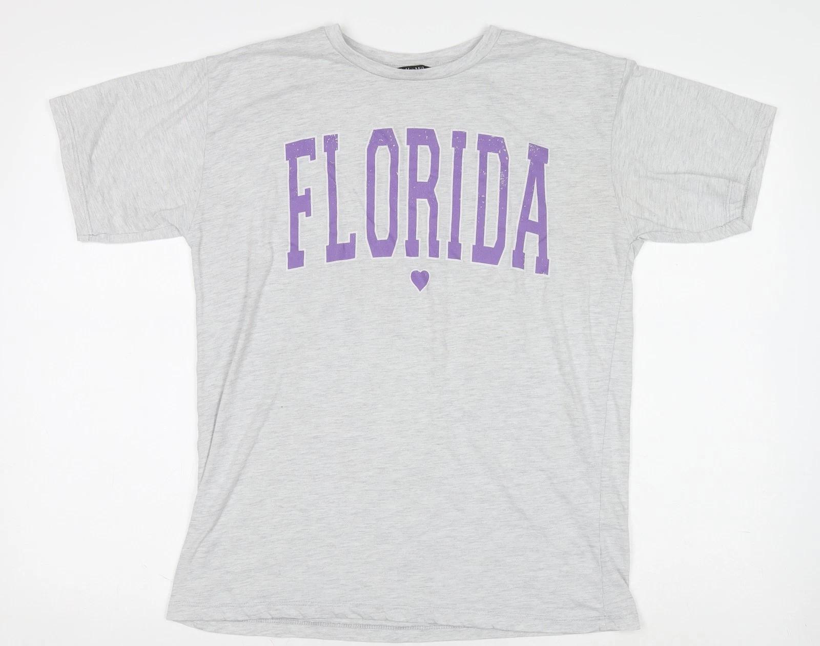 

MaxMila Women’s Grey Florida Print Cotton T-Shirt Size M 4XL
