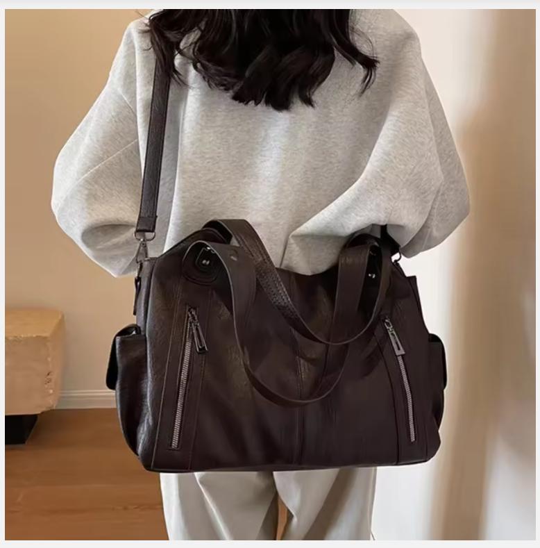 Soft Interior Compartment Shoulder Bags 2026 High Quality Contrasting Colors Bags for Women Fashion Zipper Pu Women's Handbags