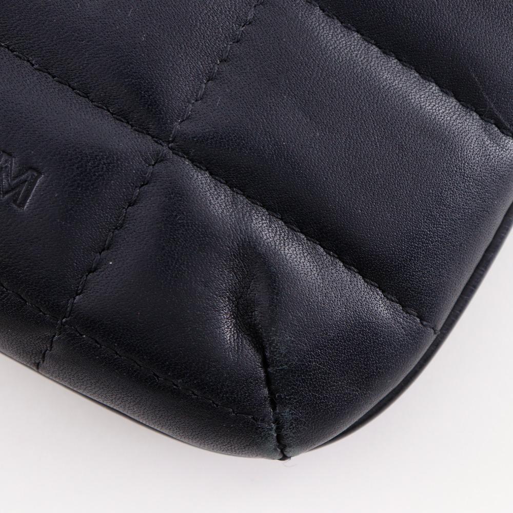 MCM Mini ChainShoulder Shoulder Bag Black Leather Women Used