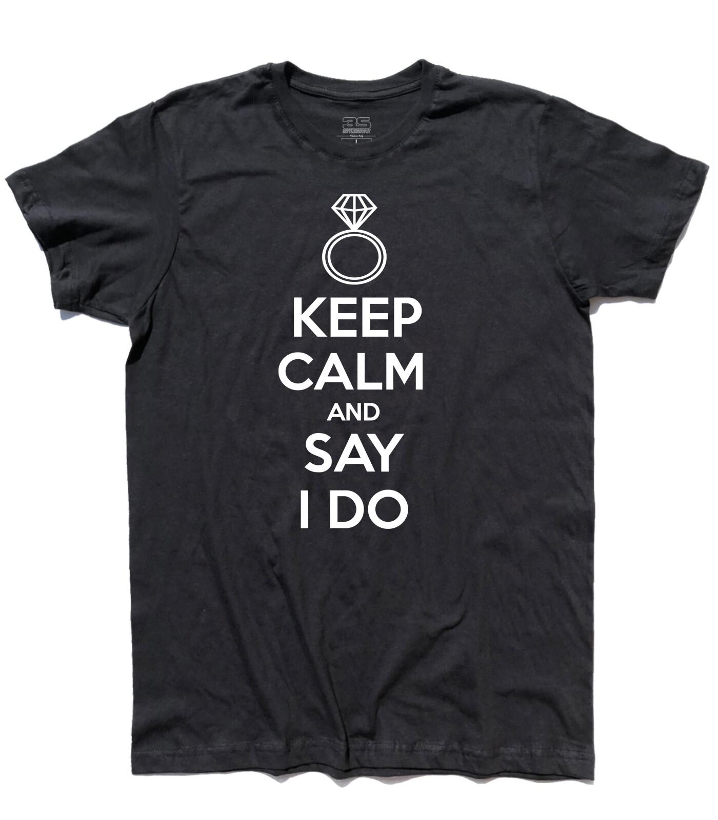 Camiseta Hombre Keep Calm And Say I Do - Boda Hen Party Soltera Unisex T-Shirt L