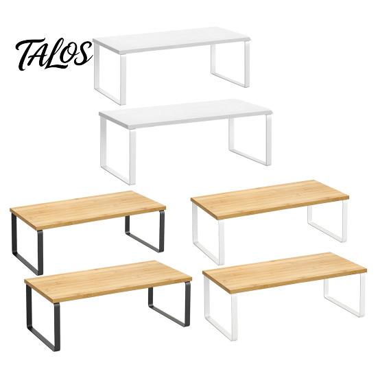 Cutlery Organizer Stand 2Pcs Cabinet Shelves Strong Load-bearing Stackable Nested Shelf Multipurpose Spice Racks Kitchen Counter Compact Storage