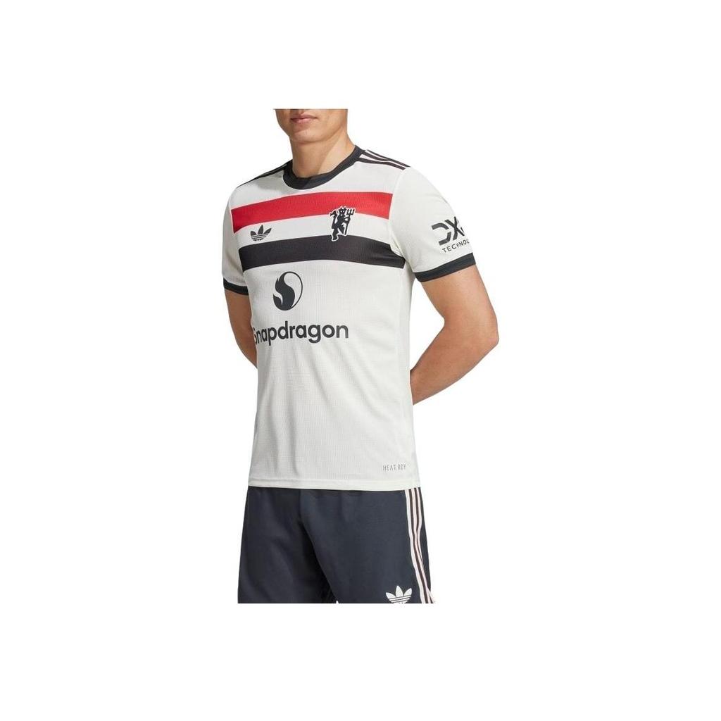 Adidas Originals SS24 24/25 Third Authentic Jersey Manchester United Series Round Neck Letter Short Sleeve Football Shirt Men Jersey Gray White IY7814