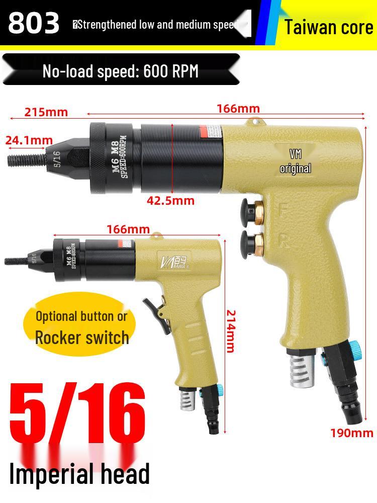 Bai Ma Z8M Pneumatic Rivet Nut & Cap Gun (Imperial & US Standard Compatible)