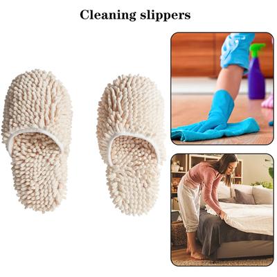 Şönil Su Emme Yıkanabilir Mikrofiber Paspas Tembel Paspas Terlikleri Temizlik Ayakkabıları Rahat ve Yumuşak Ev Banyo Ev