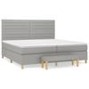 3137261 vidaXL Lit à sommier tapissier avec matelas Gris clair 200x200cm Tissu