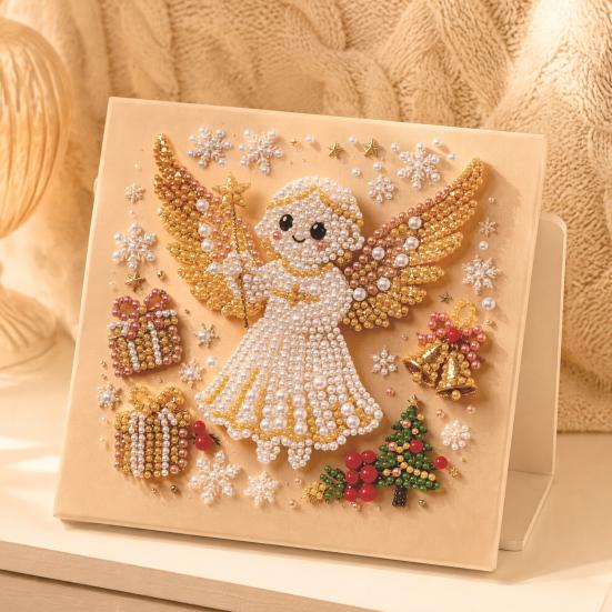 Kalınlaştırılmış Taban Rhinestone Boyama DIY Noel Sahte İnci Sanat Kiti, Yatak Odası El İşi Yetişkin Yeni Başlayanlar İçin Sevimli 3D Boncuk Dekoratif Boncuk Nakış