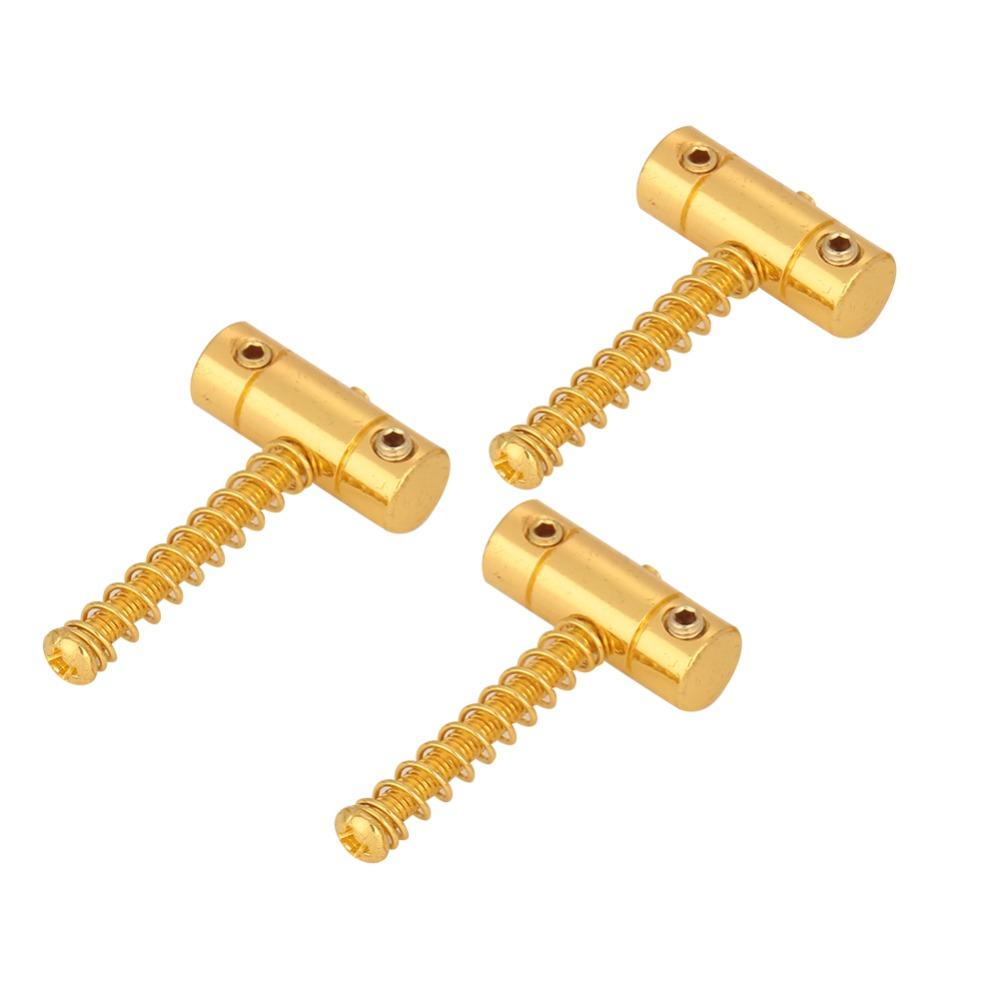 3PCS With Wrench Bridge Saddles Set Gold Color Guitar Bridge Saddles For Electric Guitar