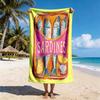 1pc Summer Vibes Beach Towel Bundle: Cute Capybara, Coastal Scenes, Retro & Fresh Print Beach Towels